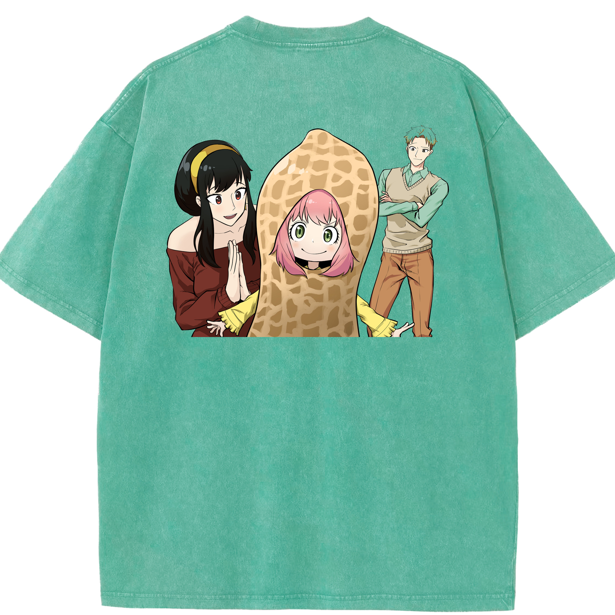 （画像用） SPY×FAMILY间谍家家酒 綿100% ヴィンテージ風 半袖Tシャツ（背面プリント）